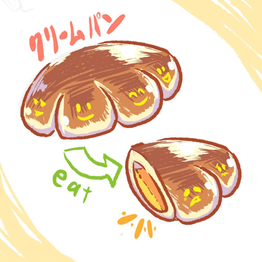 クリームパンのイラスト